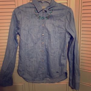 Hollister denim top with embellishments
